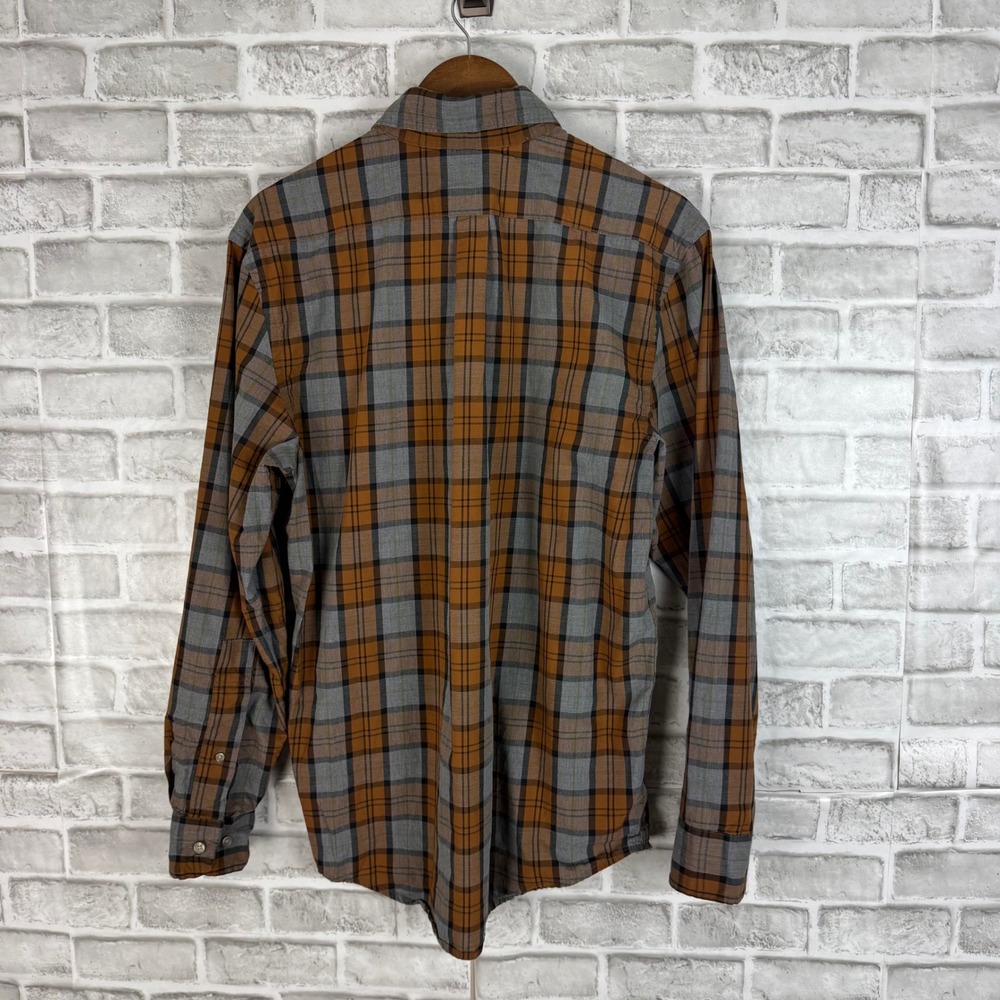 Filson Mens Plaid Button Down Shirt Brown Grey Cotton Long Sleeve Size SMALL - Picture 4 of 8